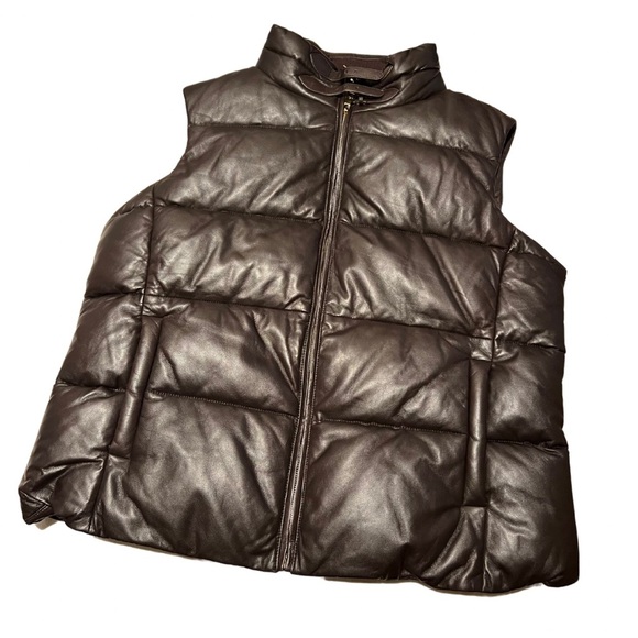 Ralph Lauren Women's Quilted Leather Puffer Vest - Picture 6 of 10